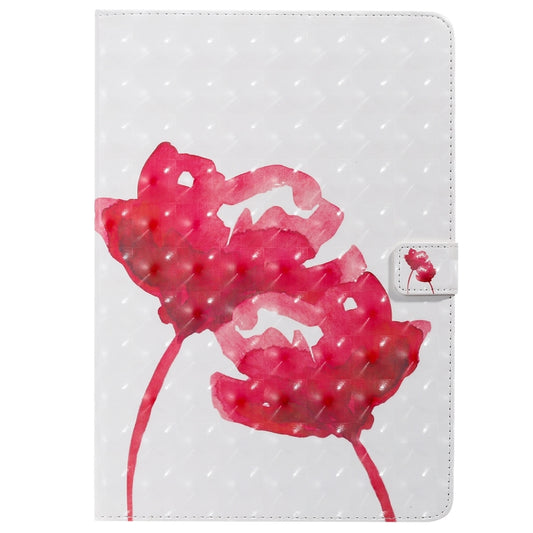 For iPad 10.2 / Pro 10.5 / Air 2019 3D Colored Drawing Horizontal Flip Leather Case with Holder & Card Slots & Wallet & Sleep / Wake-up Function(Red Rose) - iPad Air (2019) Cases by buy2fix | Online Shopping UK | buy2fix