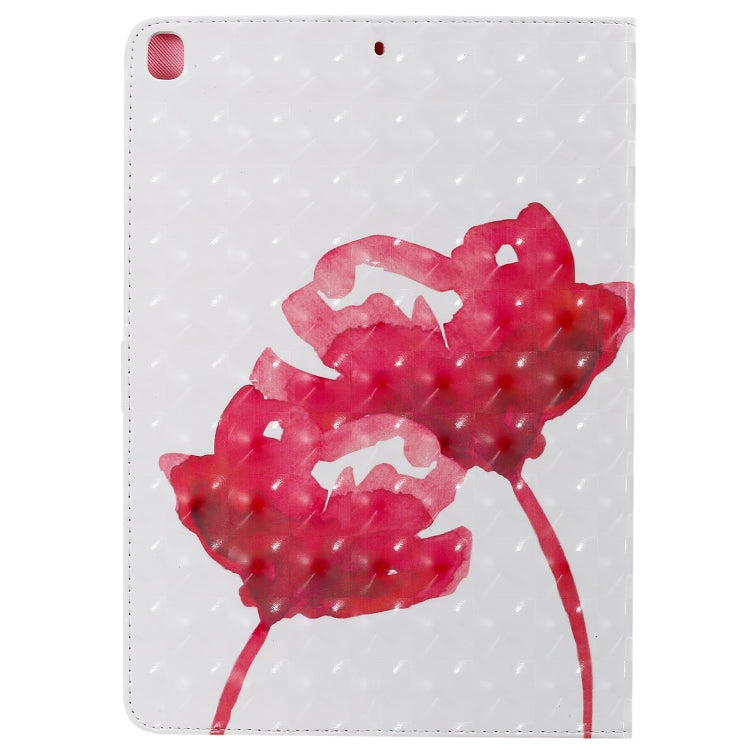 For iPad 10.2 / Pro 10.5 / Air 2019 3D Colored Drawing Horizontal Flip Leather Case with Holder & Card Slots & Wallet & Sleep / Wake-up Function(Red Rose) - iPad Air (2019) Cases by buy2fix | Online Shopping UK | buy2fix