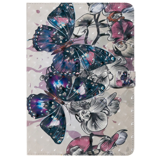 For iPad 10.2 / Pro 10.5 / Air 2019 3D Colored Drawing Horizontal Flip Leather Case with Holder & Card Slots & Wallet & Sleep / Wake-up Function(Black Butterfly) - iPad Air (2019) Cases by buy2fix | Online Shopping UK | buy2fix
