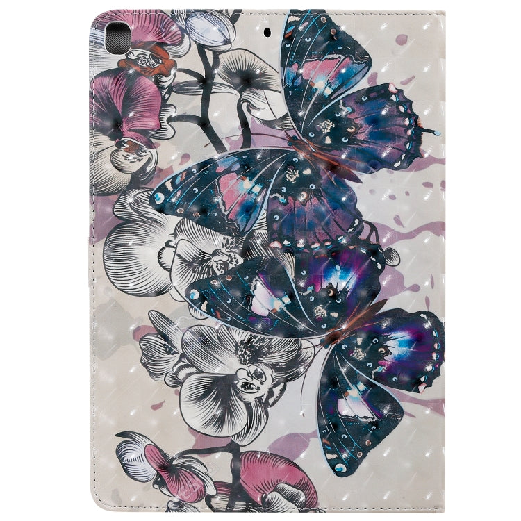 For iPad 10.2 / Pro 10.5 / Air 2019 3D Colored Drawing Horizontal Flip Leather Case with Holder & Card Slots & Wallet & Sleep / Wake-up Function(Black Butterfly) - iPad Air (2019) Cases by buy2fix | Online Shopping UK | buy2fix