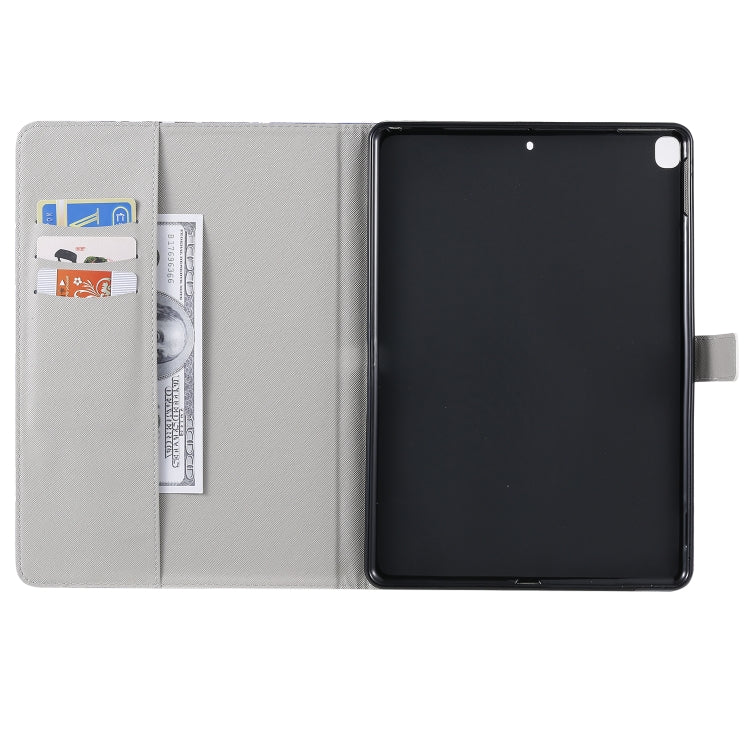 For iPad 10.2 / Pro 10.5 / Air 2019 3D Colored Drawing Horizontal Flip Leather Case with Holder & Card Slots & Wallet & Sleep / Wake-up Function(Black Butterfly) - iPad Air (2019) Cases by buy2fix | Online Shopping UK | buy2fix