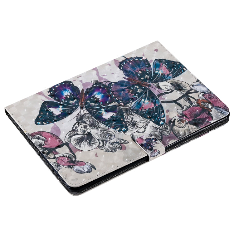 For iPad 10.2 / Pro 10.5 / Air 2019 3D Colored Drawing Horizontal Flip Leather Case with Holder & Card Slots & Wallet & Sleep / Wake-up Function(Black Butterfly) - iPad Air (2019) Cases by buy2fix | Online Shopping UK | buy2fix