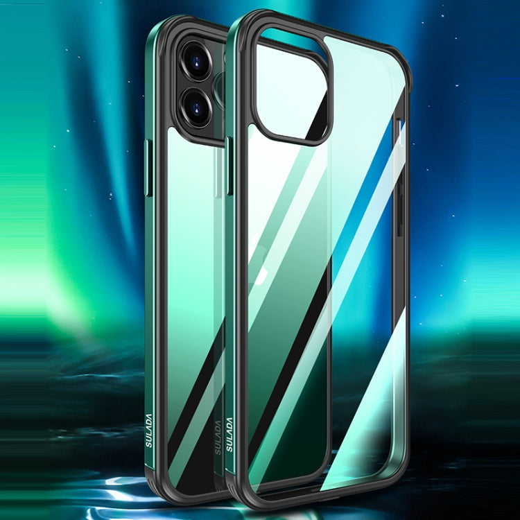 For iPhone 12 mini SULADA Aviation Aluminum Frame Nano Glass TPU Case(Black) - iPhone 12 / 12 Pro Cases by SULADA | Online Shopping UK | buy2fix