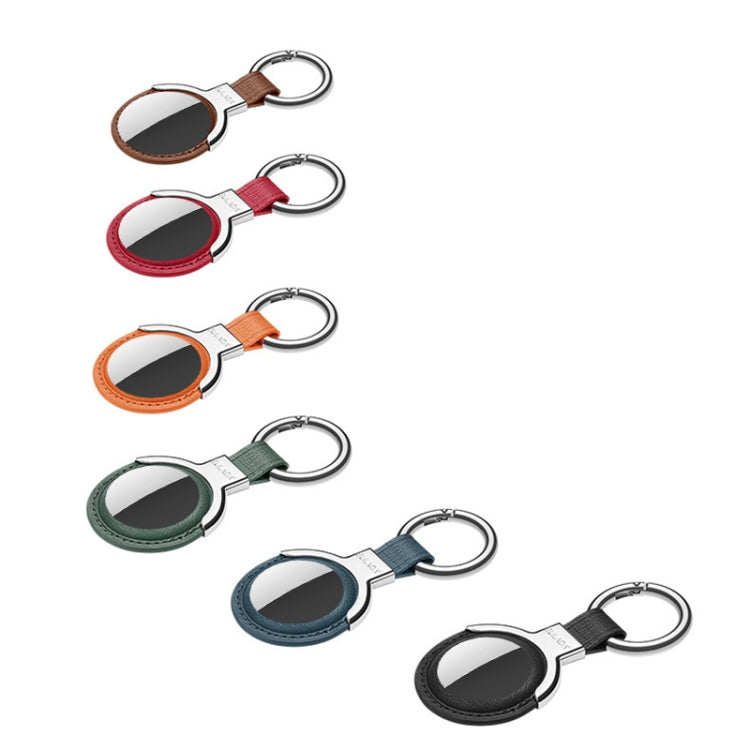 SULADA Leather Protective Cover Case with Switchable Keychain Ring For AirTag(Orange) by SULADA