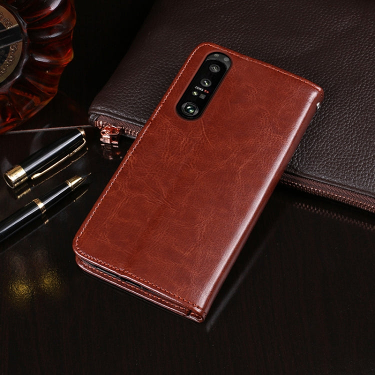 For Sony Xperia 1 III idewei Crazy Horse Texture Horizontal Flip Leather Case with Holder & Card Slots & Wallet(Yellow) - Sony Cases by idewei | Online Shopping UK | buy2fix