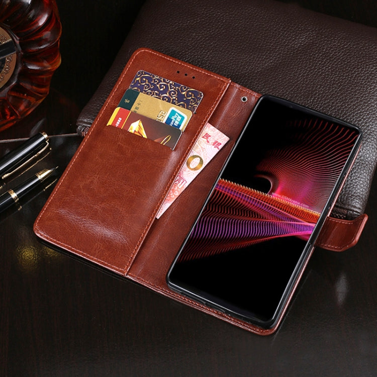 For Sony Xperia 1 III idewei Crazy Horse Texture Horizontal Flip Leather Case with Holder & Card Slots & Wallet(Yellow) - Sony Cases by idewei | Online Shopping UK | buy2fix