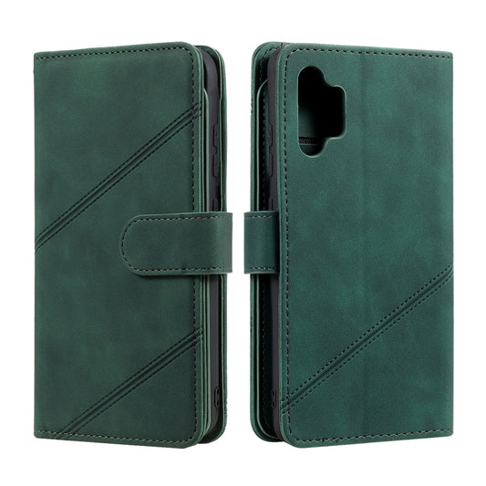 For Samsung Galaxy A32 4G Skin Feel Business Horizontal Flip PU Leather Case with Holder & Multi-Card Slots & Wallet & Lanyard & Photo Frame(Green) by buy2fix