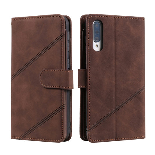 For Samsung Galaxy A70 Skin Feel Business Horizontal Flip PU Leather Case with Holder & Multi-Card Slots & Wallet & Lanyard & Photo Frame(Brown) by buy2fix