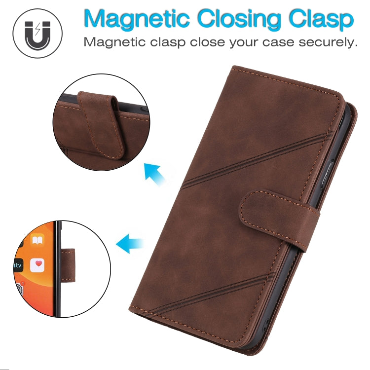 For Samsung Galaxy A70 Skin Feel Business Horizontal Flip PU Leather Case with Holder & Multi-Card Slots & Wallet & Lanyard & Photo Frame(Brown) by buy2fix