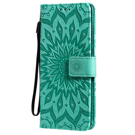 For OPPO Reno6 Pro 5G Sun Embossing Pattern Horizontal Flip Leather Case with Card Slot & Holder & Wallet & Lanyard(Green) by buy2fix