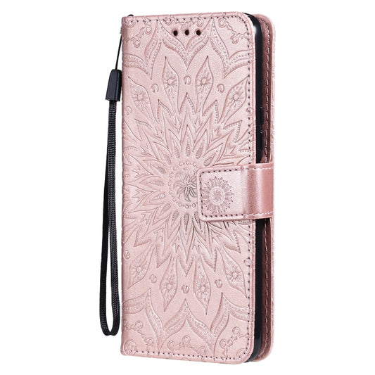 For vivo Y72 5G / iQOO Z3 Sun Embossing Pattern Horizontal Flip Leather Case with Card Slot & Holder & Wallet & Lanyard(Rose Gold) by buy2fix