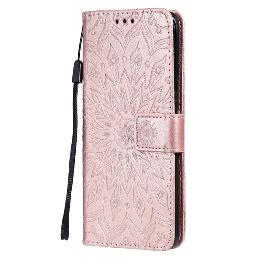 For Huawei P50 Pro Sun Embossing Pattern Horizontal Flip Leather Case with Card Slot & Holder & Wallet & Lanyard(Rose Gold) by buy2fix