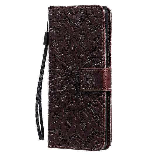 For Huawei P50 Pro Sun Embossing Pattern Horizontal Flip Leather Case with Card Slot & Holder & Wallet & Lanyard(Brown) by buy2fix