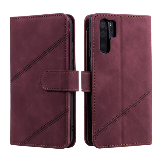 For Huawei P30 Pro Skin Feel Business Horizontal Flip PU Leather Case with Holder & Multi-Card Slots & Wallet & Lanyard & Photo Frame(Red) by buy2fix