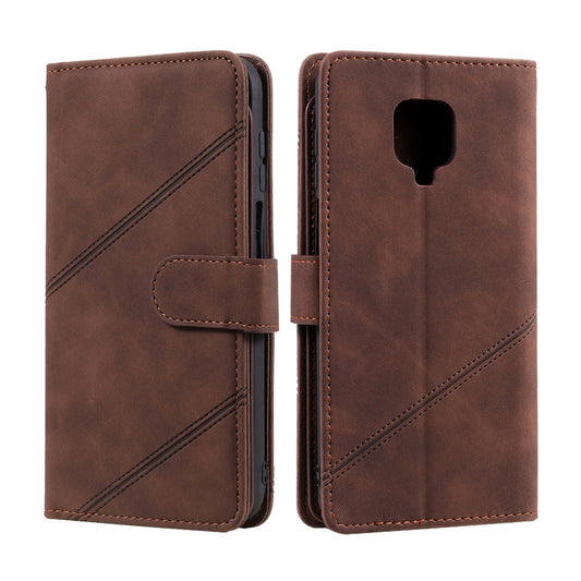 For Xiaomi Redmi Note 9 Pro/Note 9S Skin Feel Business Horizontal Flip PU Leather Case with Holder & Multi-Card Slots & Wallet & Lanyard & Photo Frame(Brown) by buy2fix