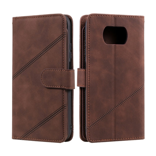 For Xiaomi Poco X3 NFC Skin Feel Business Horizontal Flip PU Leather Case with Holder & Multi-Card Slots & Wallet & Lanyard & Photo Frame(Brown) by buy2fix