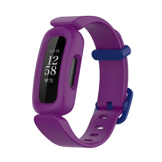 xDfind For Fitbit Ace 3 / Inspire2 Silicone Integrated Watch Band(Grape Purple Dark Blue Buckle) by xDfind