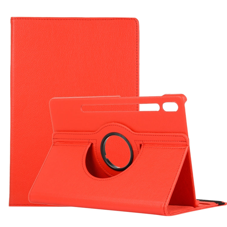 For Samsung Galaxy Tab S7 FE T730 Litchi Texture Horizontal Flip 360 Degrees Rotation Leather Case with Holder(Red) - Other Galaxy Tab PC by buy2fix | Online Shopping UK | buy2fix