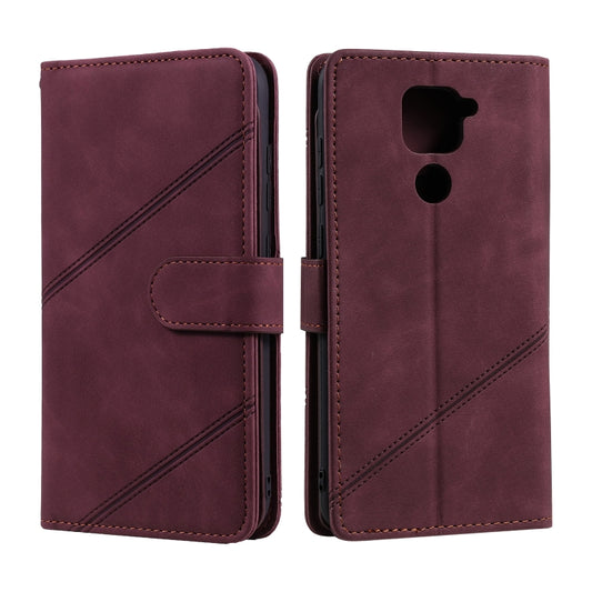 For Xiaomi Redmi Note 9 Skin Feel Business Horizontal Flip PU Leather Case with Holder & Multi-Card Slots & Wallet & Lanyard & Photo Frame(Red) by buy2fix
