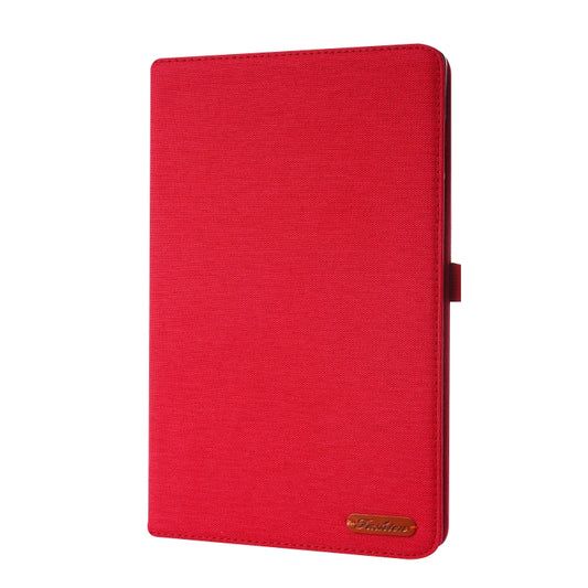 For Lenovo Tab K10 Fabric Texture Horizontal Flip TPU Leather Case with Holder(Red) by buy2fix