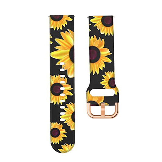 For Samsung Galaxy Watch 46mm Silicone Printing Watch Band(Black Sunflower) by buy2fix