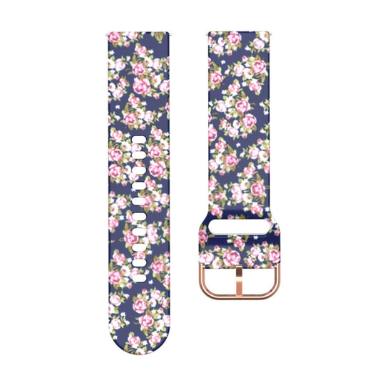 For Samsung Galaxy Watch 46mm Silicone Printing Watch Band(Blue Pink Rose) by buy2fix