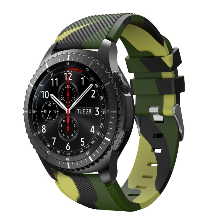 For Samsung Gear S3 Twill Camouflage Silicone Watch Band(Army Green) - Watch Bands by buy2fix | Online Shopping UK | buy2fix