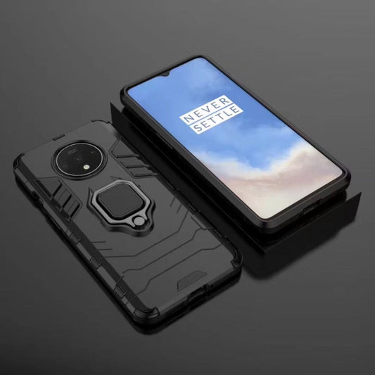 For OnePlus 7T Shockproof PC + TPU Case with Magnetic Ring Holder(Black) by buy2fix