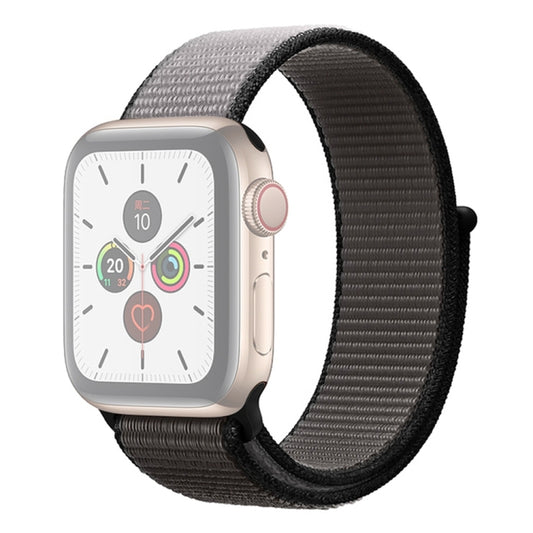 For Apple Watch Series 7 45mm / 6 & SE & 5 & 4 44mm / 3 & 2 & 1 42mm Color Matching Nylon Watch Band(Black + Grey) by buy2fix