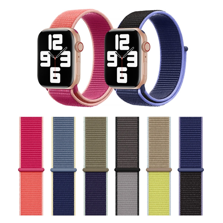 For Apple Watch Series 7 45mm / 6 & SE & 5 & 4 44mm / 3 & 2 & 1 42mm Color Matching Nylon Watch Band(Orange + Rose Red) by buy2fix