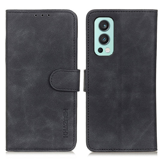For OnePlus Nord 2 5G KHAZNEH Retro Texture PU + TPU Horizontal Flip Leather Case with Holder & Card Slots & Wallet(Black) by buy2fix