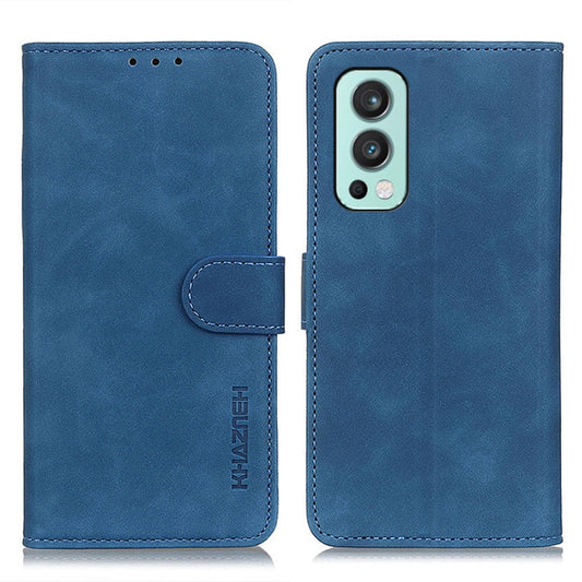 For OnePlus Nord 2 5G KHAZNEH Retro Texture PU + TPU Horizontal Flip Leather Case with Holder & Card Slots & Wallet(Blue) by buy2fix