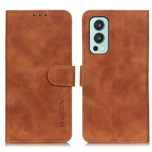 For OnePlus Nord 2 5G KHAZNEH Retro Texture PU + TPU Horizontal Flip Leather Case with Holder & Card Slots & Wallet(Brown) by buy2fix