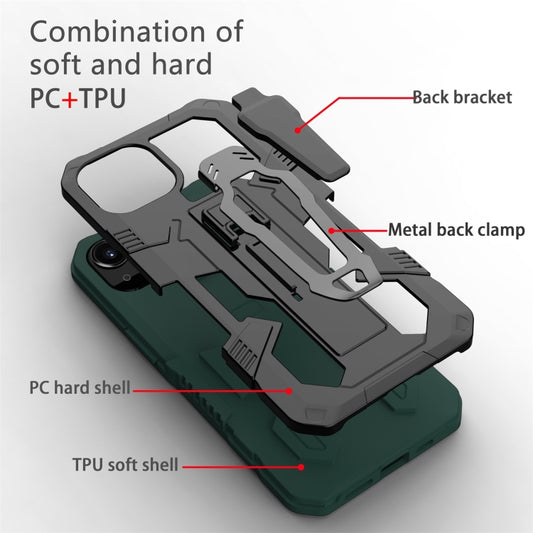 For iPhone 13 Machine Armor Warrior Shockproof PC + TPU Protective Case(Green) by buy2fix