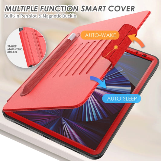 For iPad Pro 11 2022 / 2021 Smart B Magnetic Horizontal Flip Leather Tablet Case with 7-speed Bracket & Card Slots & Pen Slot & Sleep / Wake-up Function(Red) - iPad Pro 11 (2022/2021) Cases by buy2fix | Online Shopping UK | buy2fix