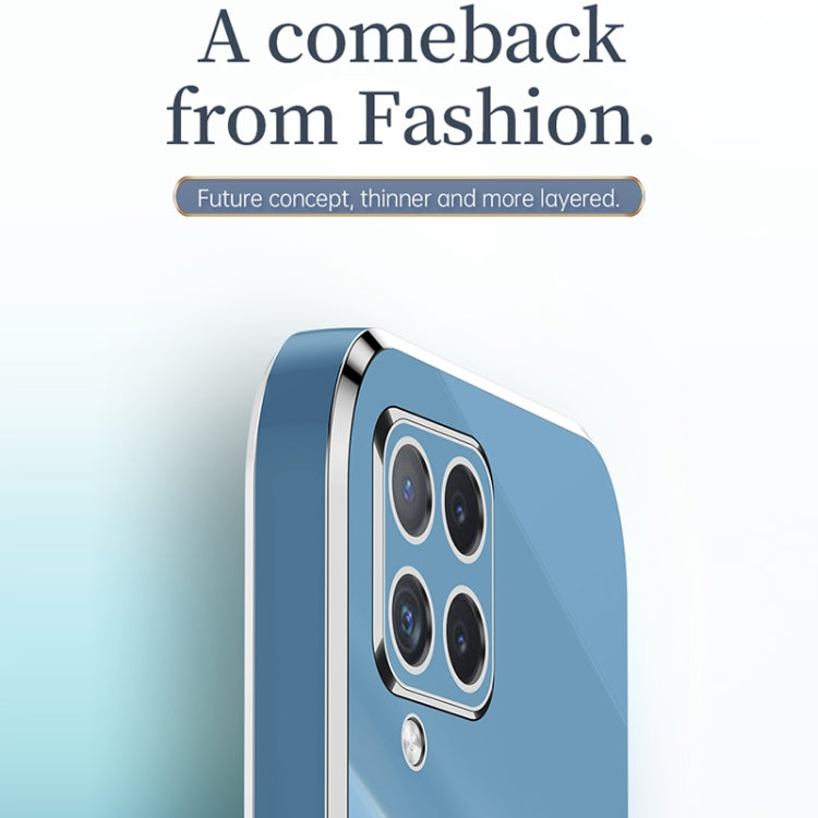 For Samsung Galaxy A22 4G XINLI Straight Edge 6D Electroplate TPU Phone Case(Celestial Blue) - Galaxy Phone Cases by XINLI | Online Shopping UK | buy2fix
