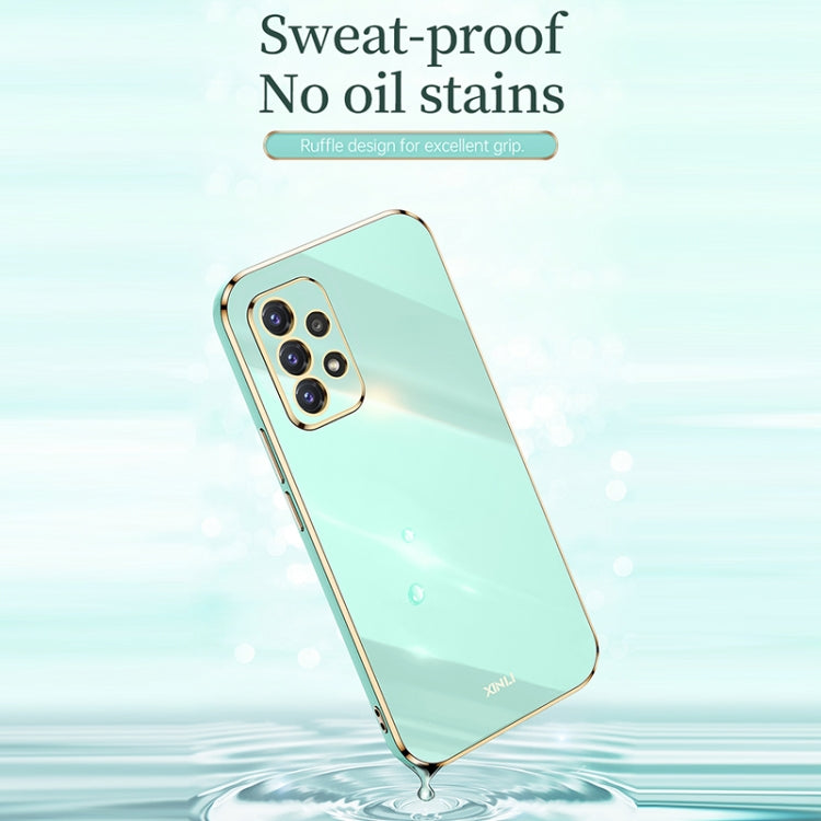 For Samsung Galaxy A72 5G XINLI Straight Edge 6D Electroplate TPU Phone Case(Mint Green) - Galaxy Phone Cases by XINLI | Online Shopping UK | buy2fix