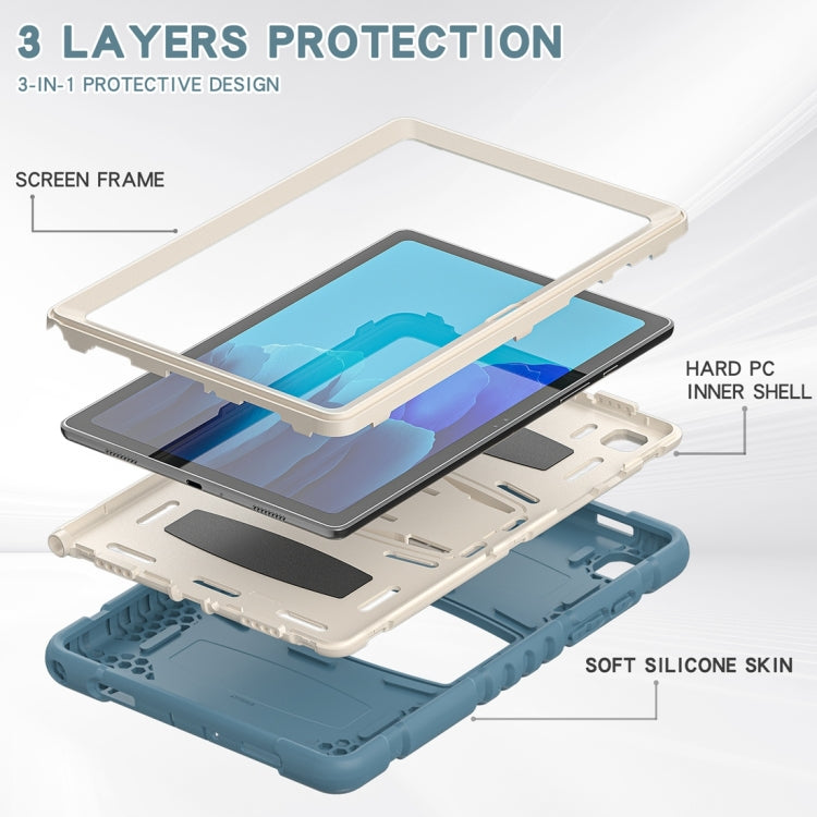 For Samsung Galaxy Tab A7 T500 3-Layer Protection Screen Frame + PC + Silicone Shockproof Combination Case with Holder(Cornflower Blue) - Other Galaxy Tab PC by buy2fix | Online Shopping UK | buy2fix