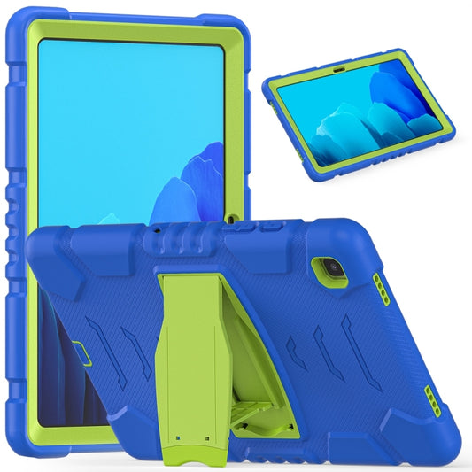 For Samsung Galaxy Tab A7 T500 3-Layer Protection Screen Frame + PC + Silicone Shockproof Combination Case with Holder(Blue+Lime) - Other Galaxy Tab PC by buy2fix | Online Shopping UK | buy2fix
