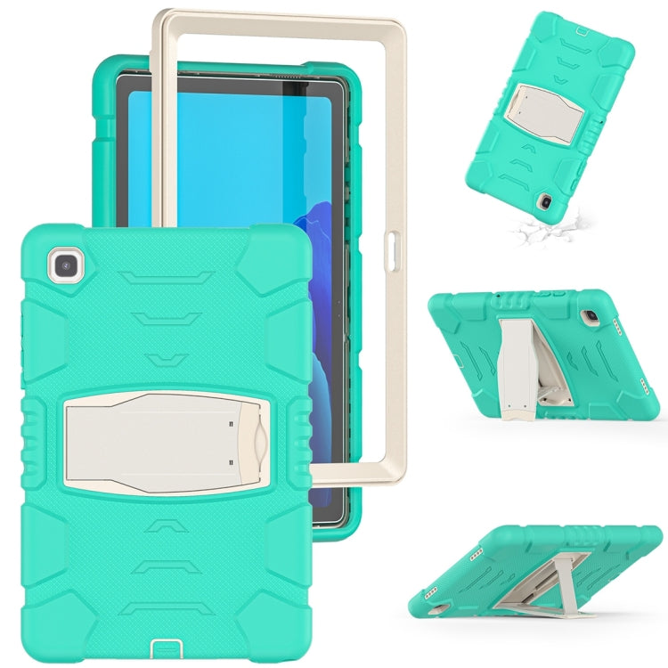 For Samsung Galaxy Tab A7 T500 3-Layer Protection Screen Frame + PC + Silicone Shockproof Combination Case with Holder(Mint Green) - Other Galaxy Tab PC by buy2fix | Online Shopping UK | buy2fix