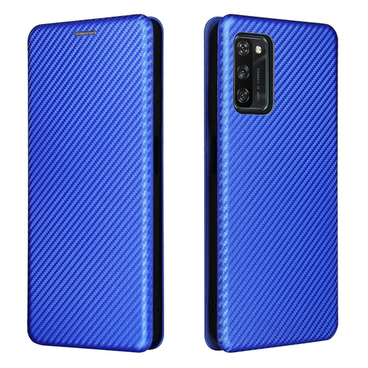 For Blackview A100 Carbon Fiber Texture Horizontal Flip TPU + PC + PU Leather Case with Card Slot(Blue) by buy2fix