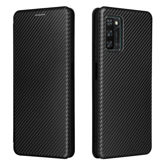 For Blackview A100 Carbon Fiber Texture Horizontal Flip TPU + PC + PU Leather Case with Card Slot(Black) by buy2fix