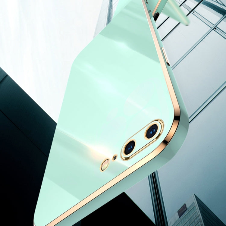 XINLI Straight Edge 6D Electroplate TPU Phone Case For iPhone 8 Plus / 7 Plus(Mint Green) by XINLI
