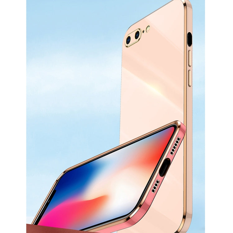 For iPhone SE 2022 / SE 2020 / 8 / 7 XINLI Straight Edge 6D Electroplate TPU Phone Case(Hawthorn Red) by XINLI