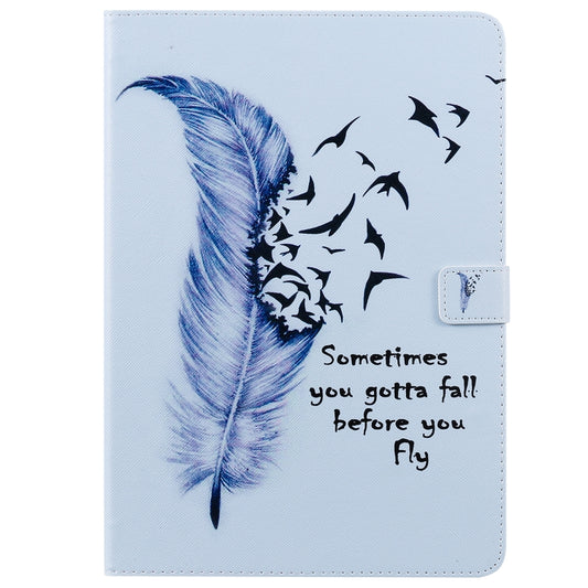 For iPad 10.2 / Pro 10.5 / Air 2019 3D Colored Drawing Horizontal Flip Leather Case with Holder & Card Slots & Wallet & Sleep / Wake-up Function (Feather) - iPad Air (2019) Cases by buy2fix | Online Shopping UK | buy2fix
