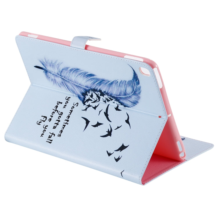 For iPad 10.2 / Pro 10.5 / Air 2019 3D Colored Drawing Horizontal Flip Leather Case with Holder & Card Slots & Wallet & Sleep / Wake-up Function (Feather) - iPad Air (2019) Cases by buy2fix | Online Shopping UK | buy2fix