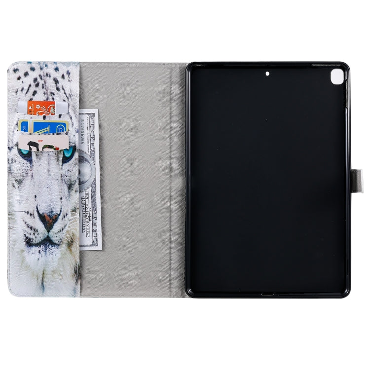 For iPad 10.2 / Pro 10.5 / Air 2019 3D Colored Drawing Horizontal Flip Leather Case with Holder & Card Slots & Wallet & Sleep / Wake-up Function(White Leopard) - iPad Air (2019) Cases by buy2fix | Online Shopping UK | buy2fix