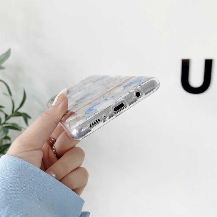 For Samsung Galaxy S20 FE High Translucent Electroplating Flower Pattern TPU + PC Shockproof Case(Banana Leaf) by buy2fix