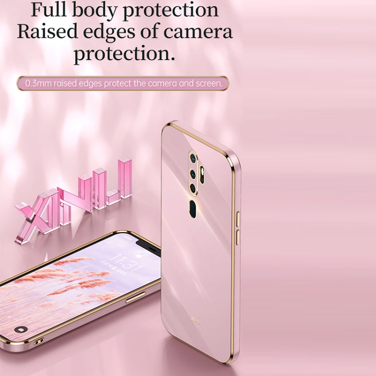 For OPPO A9 2020 / A11x XINLI Straight Edge 6D Electroplate TPU Phone Case(Cherry Purple) - OPPO Cases by XINLI | Online Shopping UK | buy2fix