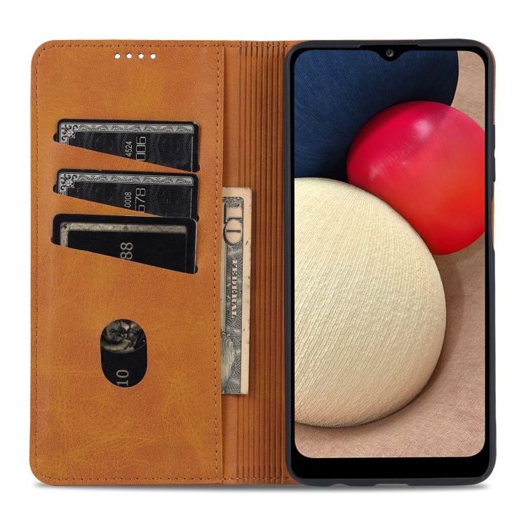 For Samsung Galaxy A03s 164mm AZNS Magnetic Calf Texture Horizontal Flip Leather Case with Card Slots & Holder & Wallet(Black) by AZNS